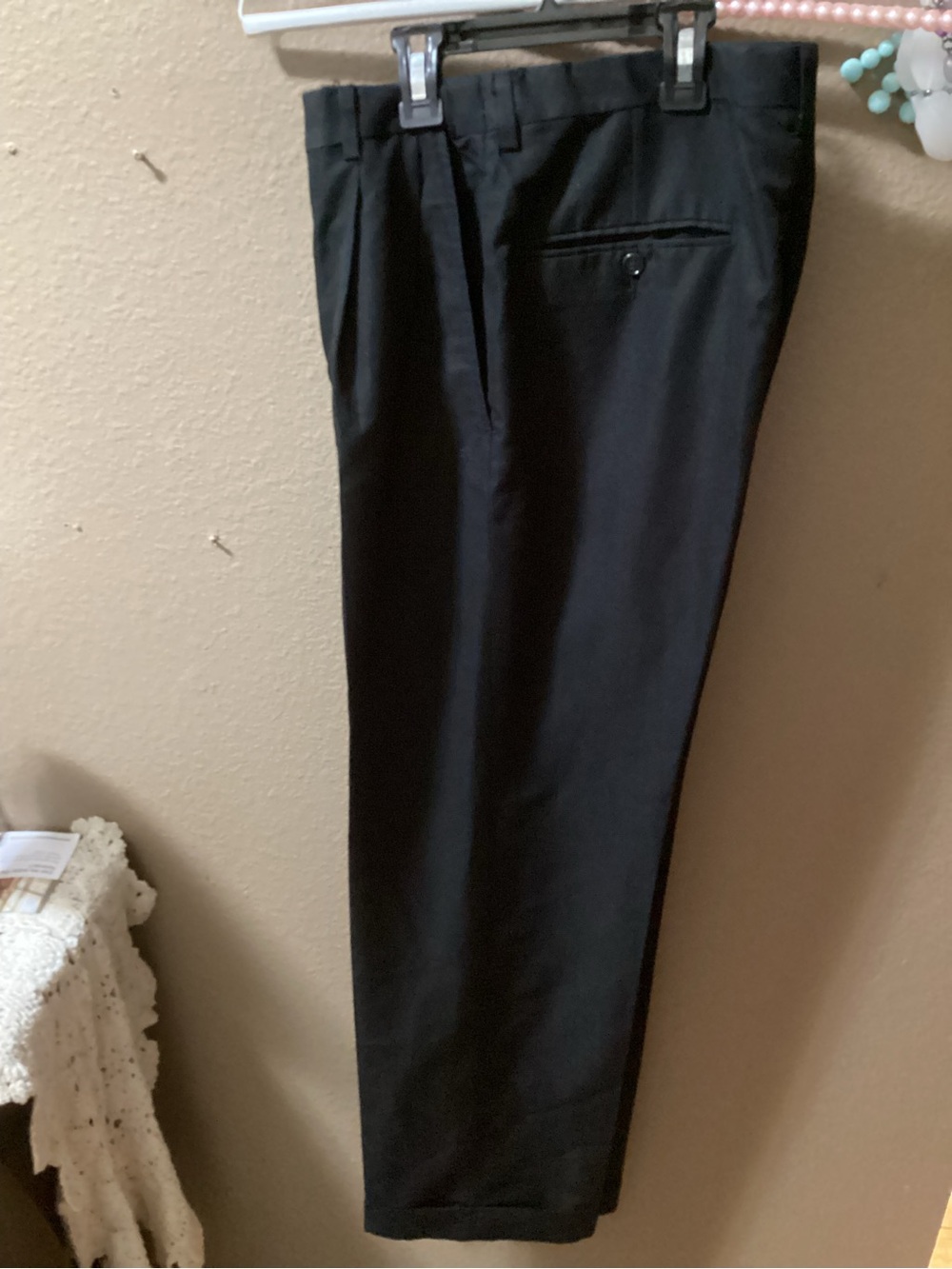 Haggar Men's Black Dress Pants - Pleated Front
